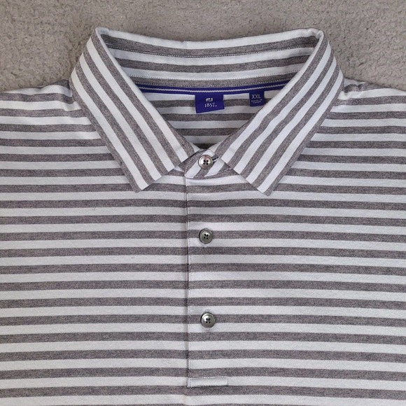 Footjoy Polo Shirt Mens XXL Blue Black Striped‎ 1857 Stretch Short Sleeve Golf - Picture 2 of 12